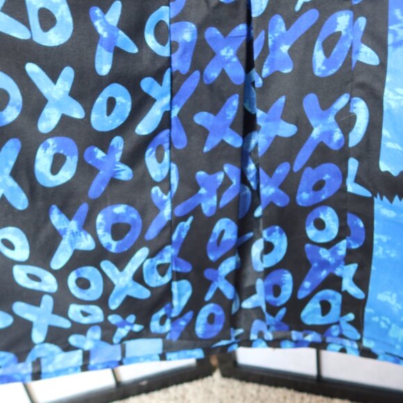 West African Blue and Black Patterned Long Kaftan Bubu Dress w/Pockets NWOT - Picture 9 of 16